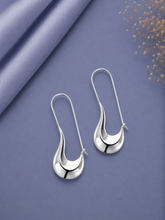 Unique Pure silver curved hoops