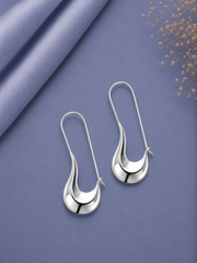 Unique Pure silver curved hoops