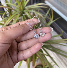 7 mm cz stone loops in pure silver