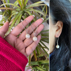 10mm diameter pearl loops in pure silver