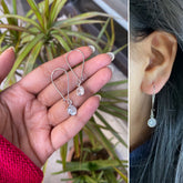 7 mm cz stone loops in pure silver