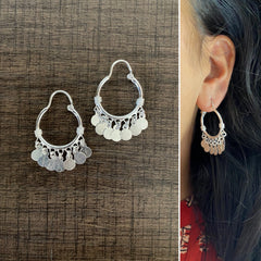 2 cm diameter Gypsy style balis in pure silver