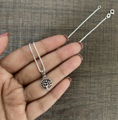 1 cm diameter Tree of Life pendant with an 18'' chain in pure silver