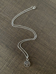 1.3 diameter Tree of Life pendant with an 18'' chain in pure silver