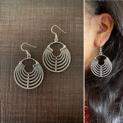 3.5 cm diameter six layer earrings made in pure silver