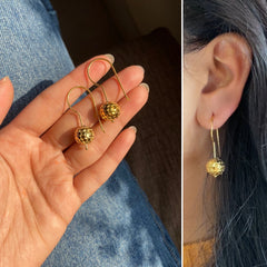 Filigree ball hangings in pure silver with 22 kt. gold plating