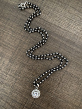 Compact 1cm diameter multiple cz stone pendant with an 18’’ mangalsutra chain in pure silver