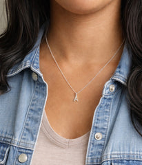 Alphabet pendant with an 18inch chain in pure silver