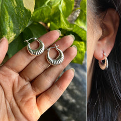 1.6cm diameter Croissant Balis in pure silver