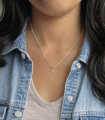 Alphabet pendant with an 18inch chain in pure silver