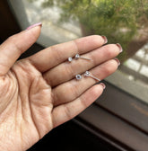 4mm + 3mm single cz studs combo in pure silver