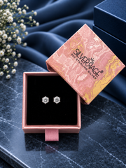 6mm cz six prong studs in pure silver