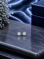 6mm single curved border studs in pure silver
