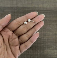 5mm Swarovski Pearl studs made in pure silver