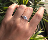 6mm single cz stone with a half studded band in pure silver