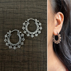 Curved edges bali in pure silver