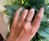 8mm single cz ring with a half studded band in pure silver