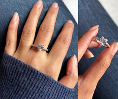 Heart (Pear) shape cz half studded band ring in pure silver