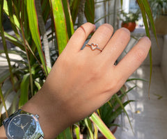 Minimal heart outline ring in pure silver