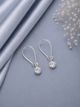 7 mm cz stone loops in pure silver