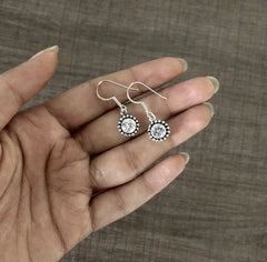 6mm cz stone rava border hangings in pure silver