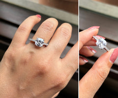 8mm cushion cut cz ring in pure silver