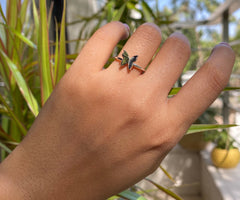 3D butterfly ring in pure silver