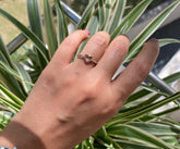 Minimal heart outline ring in pure silver