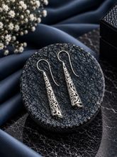 6.5 cm long filigree cut work hangings in pure silver
