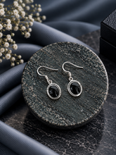 Black cabstone hangings in pure silver