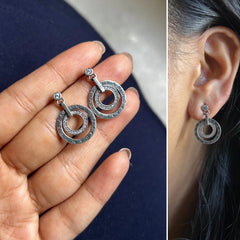 Twin circle PANDORA studs in pure silver