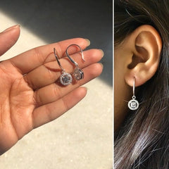 9mm multi cz stone solitaire-look-alike hangings in pure silver