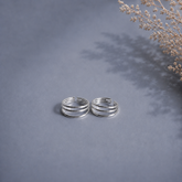 Thin three line toe ring in pure silver