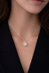 8mm multi cz heart pendant with an 18inch chain in pure silver