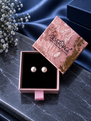 8mm Swarovski pearl studs in pure silver