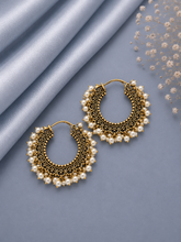 3 cm diameter filigree work balis with multiple pearls, 22kt gold plating in pure silver