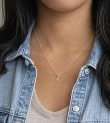 Alphabet pendant with an 18inch chain in pure silver