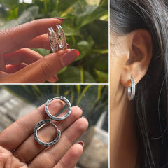 2cm multi cz studded Pandora balis in pure silver