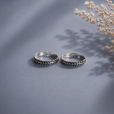 Tiny leaf pattern toe ring in pure silver (one pair)