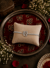 Ek Onkar adjustable chain style bracelet in pure silver