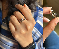 Adjustable Huggie ring in pure silver