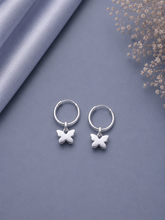 2cm balis with flat butterfly drops in pure silver