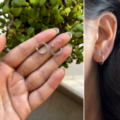 1.2cm diameter small flat Balis in pure silver