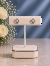 Pure silver 9mm multi cz stone studs