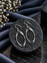Filigree work oval shape hangings in pure silver