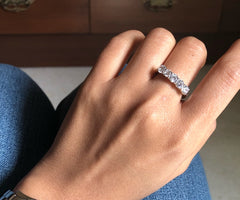 Five cz stone band in pure silver