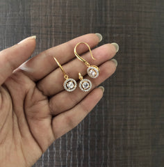 9mm multi cz stone hangings and a matching pendant with 22 kt. gold plating in pure silver