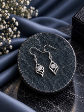 Pure silver single cz stone spiral hangings