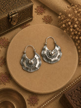 Handmade uneven hammered texture bali style earrings in pure silver