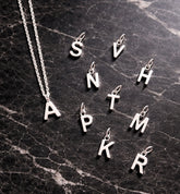 Alphabet pendant with an 18inch chain in pure silver